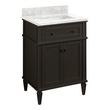 24" Elmdale Charcoal Black Vanity with Rect. Undermount Sink - Outlet - Carrara - No Hole, , large image number 0