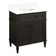 30" Elmdale Charcoal Black Vanity with Rect. Undermount Sink - Outlet - AW Quartz - 3 Hole, , large image number 0