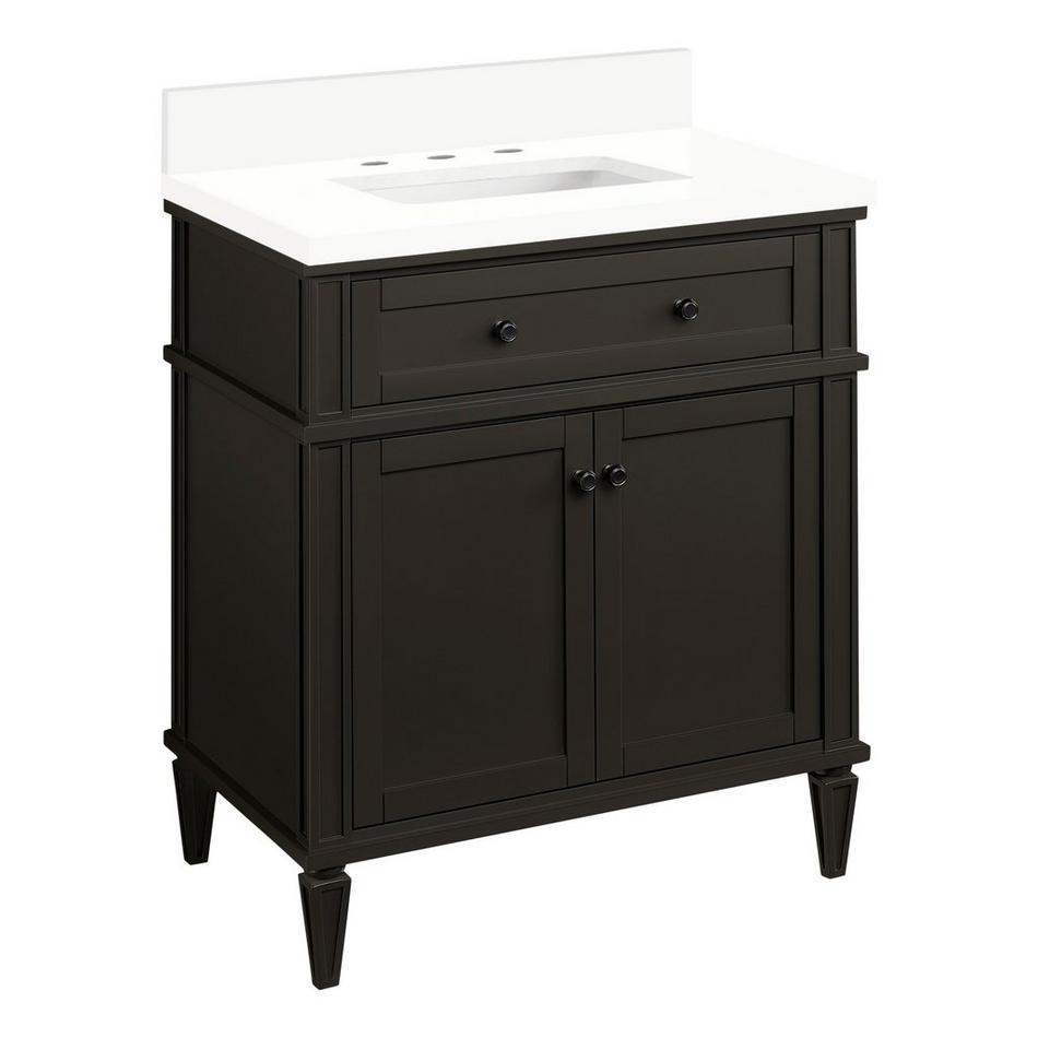 30" Elmdale Charcoal Black Vanity with Rect. Undermount Sink - Outlet - AW Quartz - 3 Hole, , large image number 0
