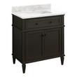 30" Elmdale Charcoal Black Vanity with Rect. Undermount Sink - Outlet - Carrara - 1 Hole, , large image number 0