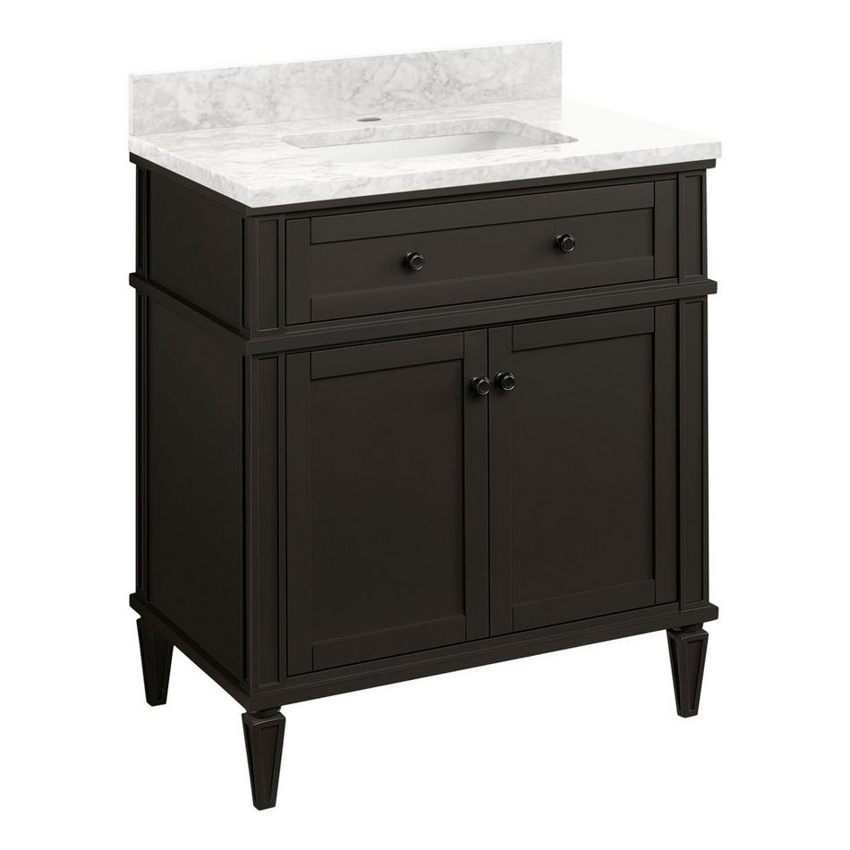 30" Elmdale Charcoal Black Vanity with Rect. Undermount Sink - Outlet - Carrara - 1 Hole, , large image number 0