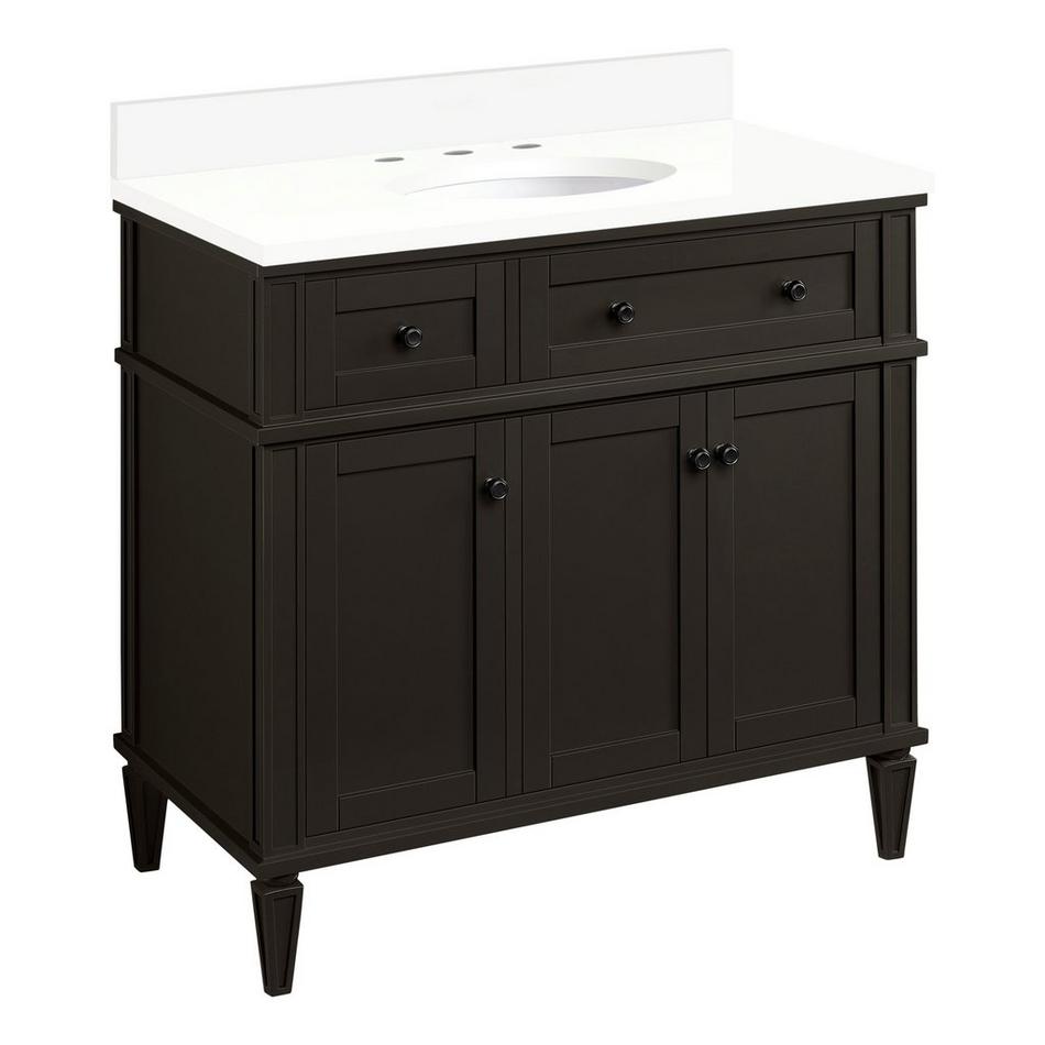 36" Elmdale Charcoal Black Vanity with Undermount Sink - Outlet - AW Quartz - 3 Hole, , large image number 0