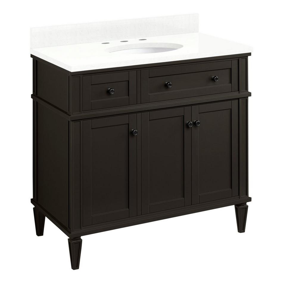 36" Elmdale Charcoal Black Vanity with Undermount Sink - Outlet - FW Quartz - 3 Hole, , large image number 0