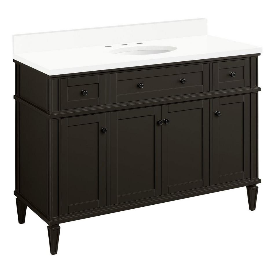 48" Elmdale Charcoal Black Vanity with Undermount Sink - Outlet - AW Quartz - 3 Hole, , large image number 0