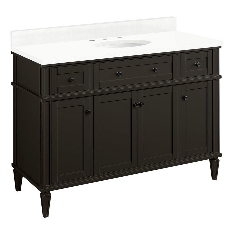 48" Elmdale Charcoal Black Vanity with Undermount Sink - Outlet - FW Quartz - 3 Hole, , large image number 0