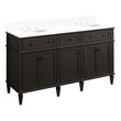 60" Elmdale Charcoal Black Vanity with Undermount Sinks - Outlets - AW Quartz - 3 Hole, , large image number 0