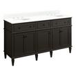 60" Elmdale Charcoal Black Vanity with Undermount Sinks - Outlets - FW Quartz - 3 Hole, , large image number 0
