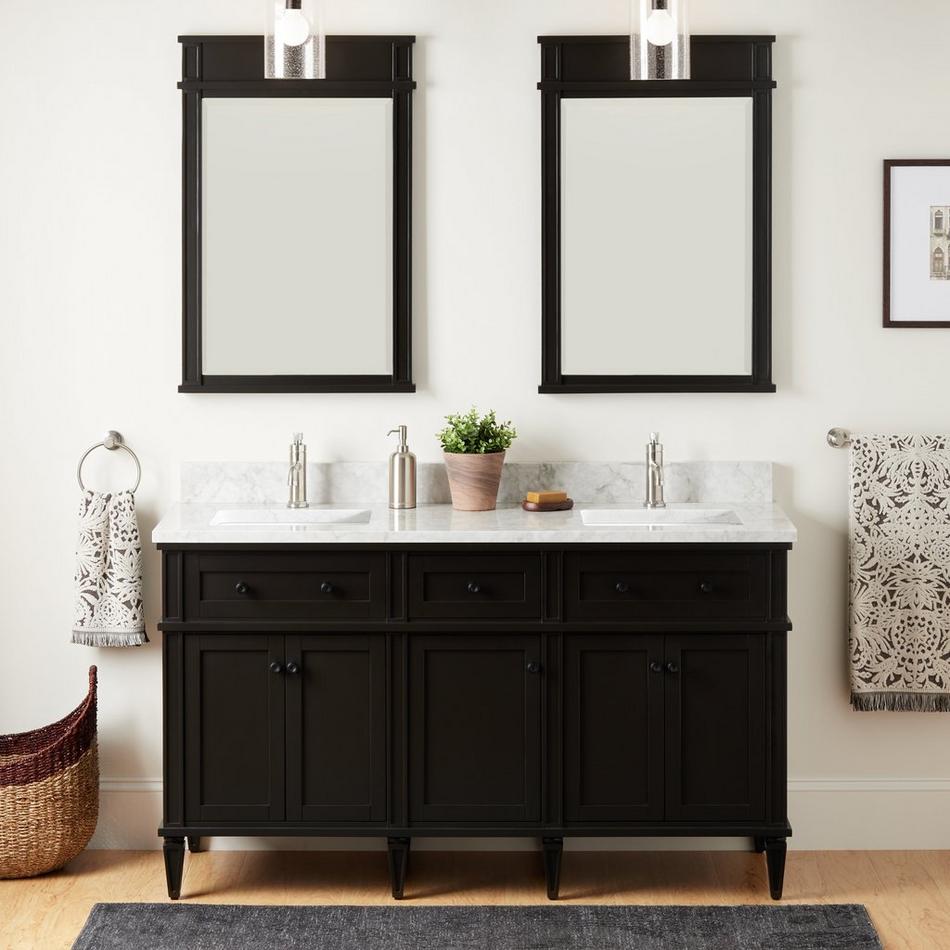 60" Elmdale Charcoal Black Vanity with Rect. Undermount Sinks - Outlets, , large image number 2