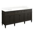 72" Elmdale Charcoal Black Vanity with Undermount Sinks - Outlets - FW Quartz - 3 Hole, , large image number 0