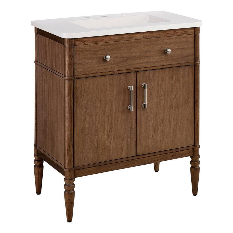 30" Tesori Narrow Mahogany Vanity and Sink - Outlet - Desert Taupe, , large image number 1