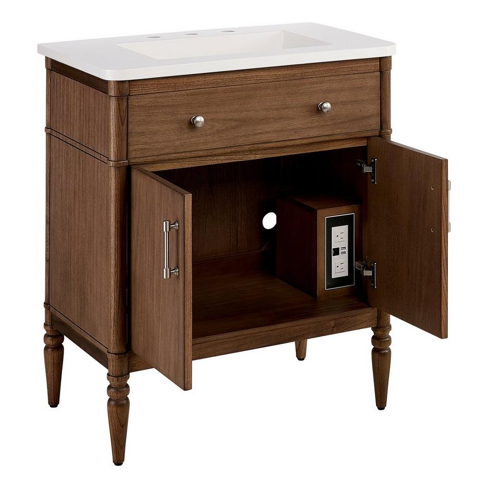30" Tesori Narrow Mahogany Vanity and Sink - Outlet - Desert Taupe, , large image number 2