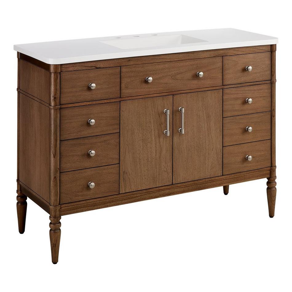 48" Tesori Narrow Mahogany Vanity and Sink - Outlet - Desert Taupe, , large image number 1