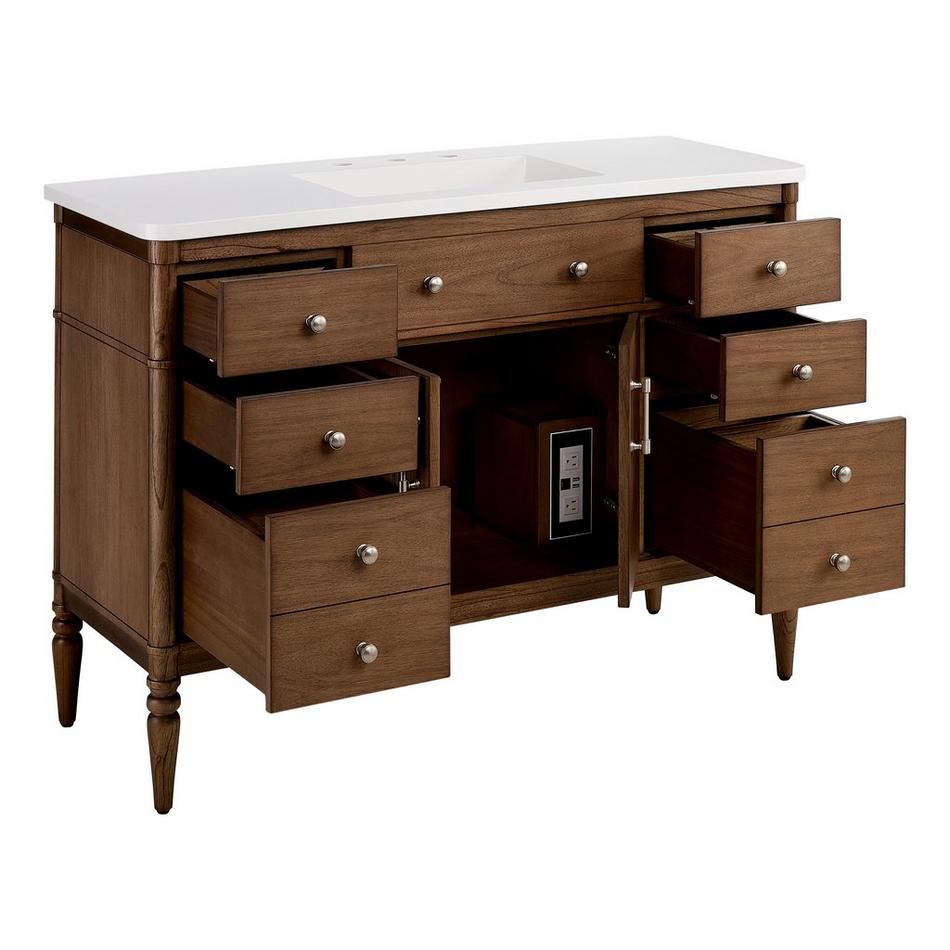 48" Tesori Narrow Mahogany Vanity and Sink - Outlet - Desert Taupe, , large image number 2