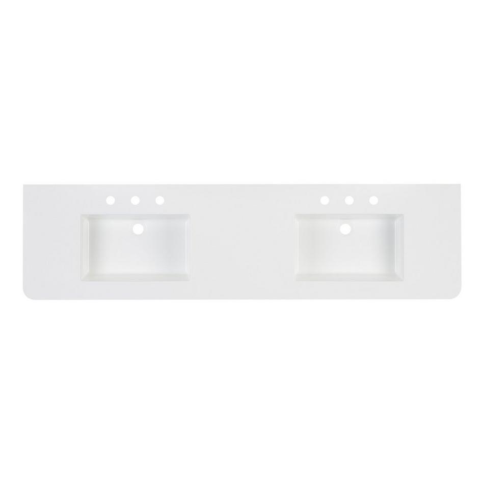 72" Tesori Narrow Mahogany Double Vanity and Sinks - Outlets - Desert Taupe, , large image number 3