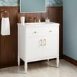 30" Tesori Narrow Mahogany Vanity and Sink - Outlet - Bright White, , large image number 0
