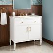 36" Tesori Narrow Mahogany Vanity and Sink - Outlet - Bright White, , large image number 0