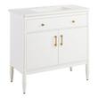 36" Tesori Narrow Mahogany Vanity and Sink - Outlet - Bright White, , large image number 1