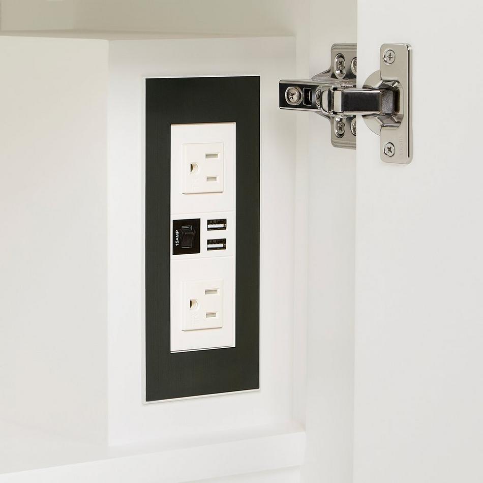 36" Tesori Narrow Mahogany Vanity and Sink - Outlet - Bright White, , large image number 6