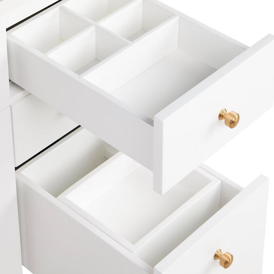 48" Tesori Narrow Mahogany Vanity and Sink - Outlet - Bright White, , large image number 6