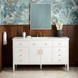 60" Tesori Narrow Mahogany Vanity and Sink - Outlet - Bright White, , large image number 0