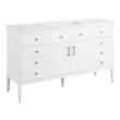 60" Tesori Narrow Mahogany Vanity and Sink - Outlet - Bright White, , large image number 1