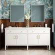 72" Tesori Narrow Mahogany Double Vanity and Sinks - Outlets - Bright White, , large image number 0