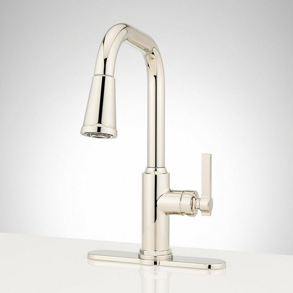 Greyfield Angular Pull-Down Kitchen Faucet - Single-Hole - Polished Nickel, , large image number 1