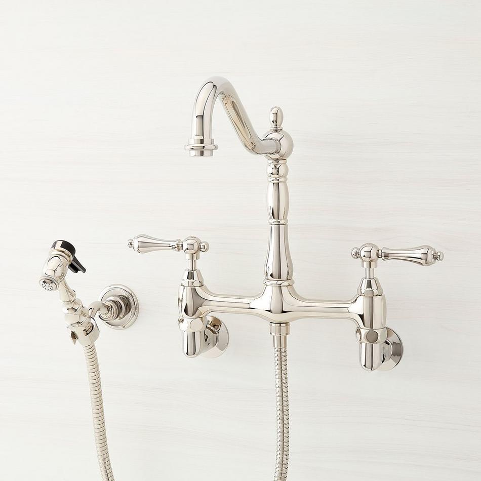Felicity Wall-Mount Kitchen Faucet with Side Spray, , large image number 8