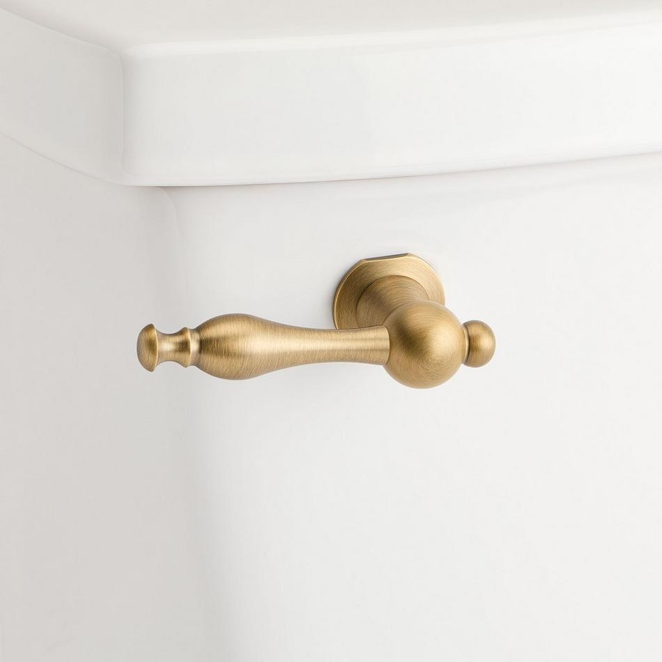 Traditional Toilet Flush Handle - Aged Brass, , large image number 1