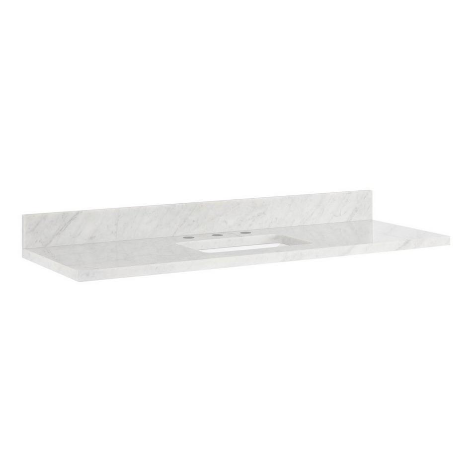 49" x 19" 3cm Narrow Marble Vanity Top with Rectangular Undermount Sink - Widespread - Carrara, , large image number 0