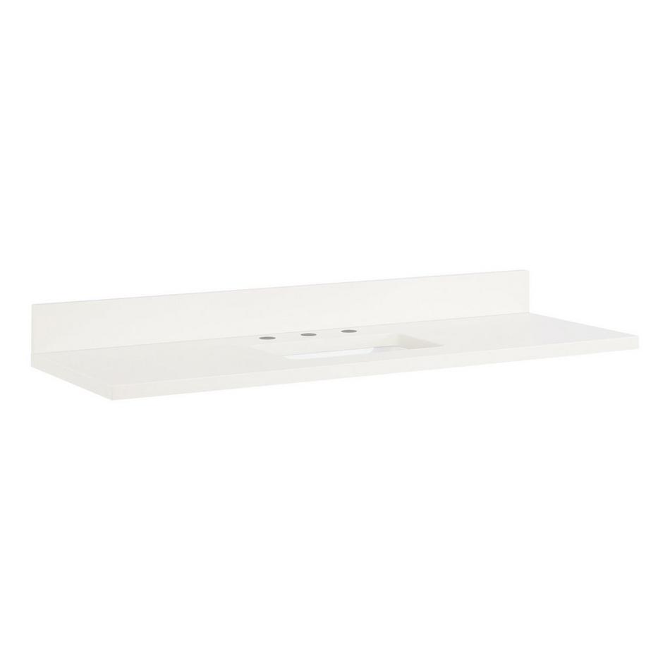 49" x 19" 3cm Narrow Quartz Vanity Top with Rectangular Undermount Sink - Widespread - Arctic White, , large image number 0