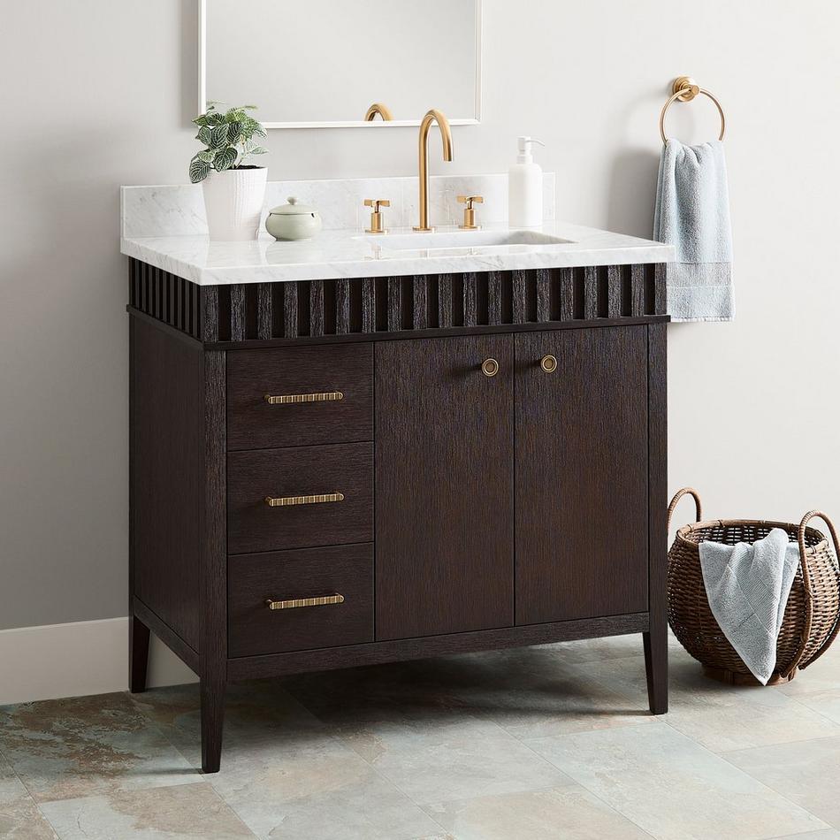 36" Rosamel Right Offset Vanity with Rectangular Undermount Sink - Outlet - Espresso Brown, , large image number 0