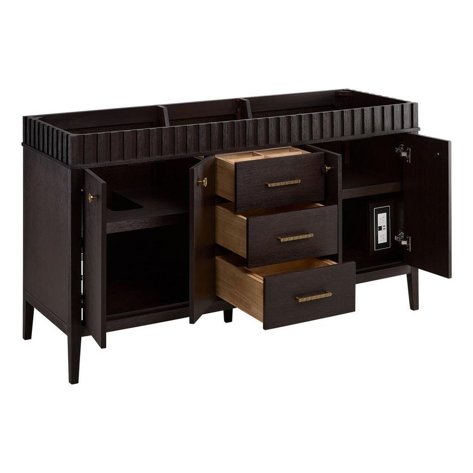 60" Rosamel Double Vanity with Rectangular Undermount Sinks - Outlets - Espresso Brown, , large image number 2