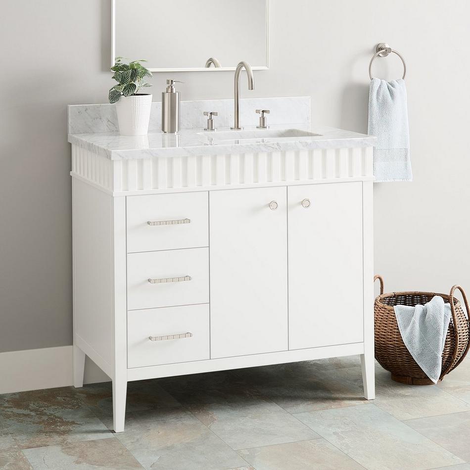 36" Rosamel Right Offset Vanity with Rectangular Undermount Sink - Outlet - White, , large image number 0