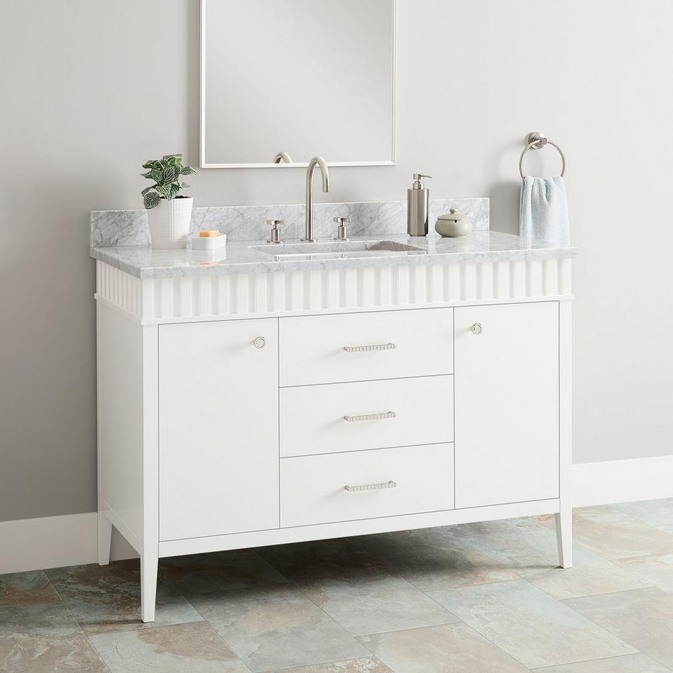 48" Rosamel Vanity with Rectangular Undermount Sink - Outlet - White, , large image number 0