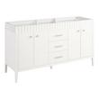 60" Rosamel Double Vanity with Rectangular Undermount Sinks - Outlets - White, , large image number 1