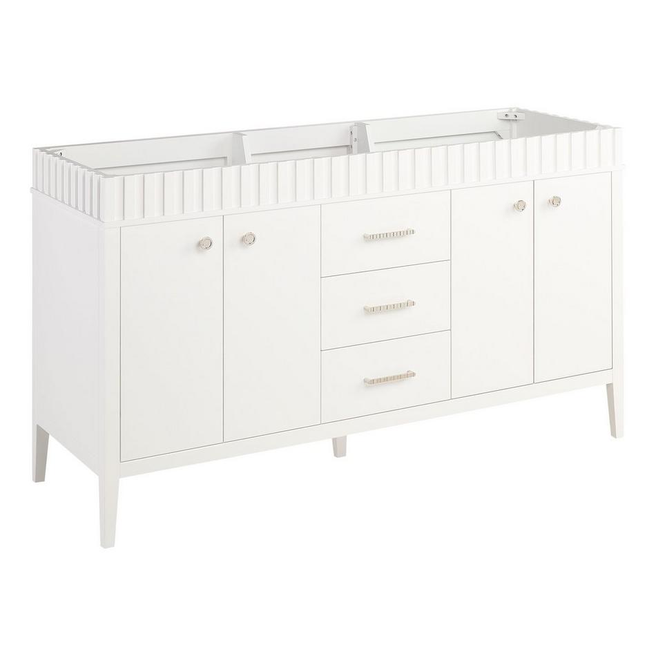 60" Rosamel Double Vanity with Rectangular Undermount Sinks - Outlets - White, , large image number 1
