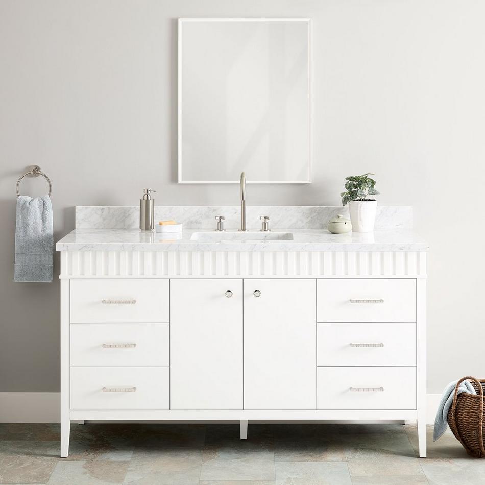 60" Rosamel Single Vanity with Rectangular Undermount Sink - Outlet - White, , large image number 0