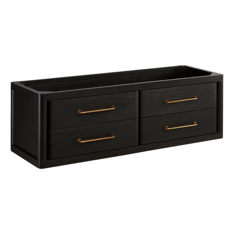 48" Orlo Narrow Wall-Mount Mahogany Vanity w Rect. Undermount Sink - Espresso Brown - Carrara - 3H, , large image number 1