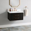 30" Orlo Narrow Wall-Mount Mahogany Vanity with Rectangular Undermount Sink - Espresso Brown, , large image number 0