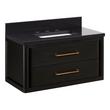 30" Orlo Narrow Wall-Mount Mahogany Vanity w Rect. Undermount Sink - Espresso Brown - CB Quartz - 3H, , large image number 0