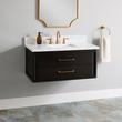 36" Orlo Narrow Wall-Mount Mahogany Vanity with Rectangular Undermount Sink - Espresso Brown, , large image number 0