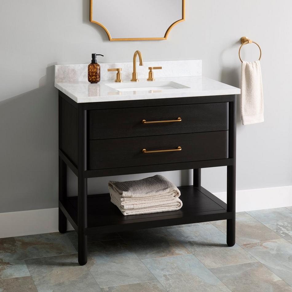 36" Orlo Mahogany Console Vanity with Rectangular Undermount Sink - Espresso Brown, , large image number 0
