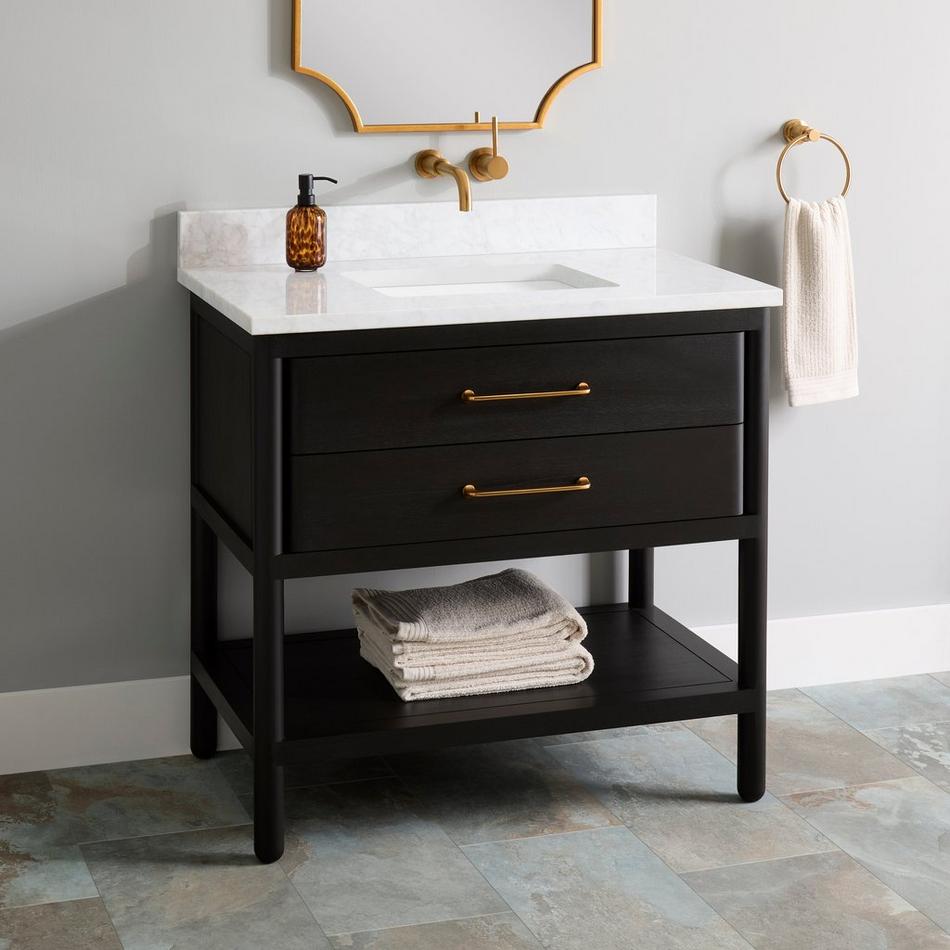 36" Orlo Mahogany Console Vanity with Rectangular Undermount Sink - Espresso Brown, , large image number 1