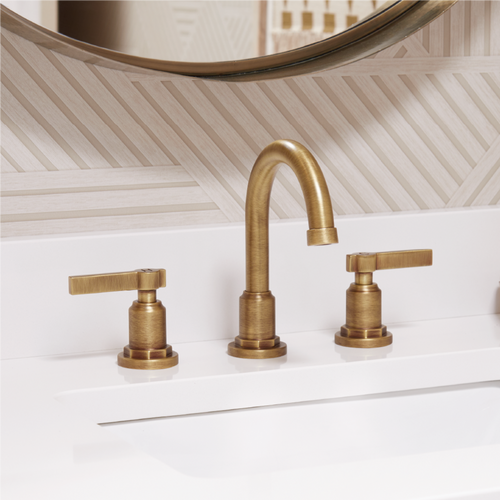 Greyfield Widespread Bathroom Faucet in Aged Brass
