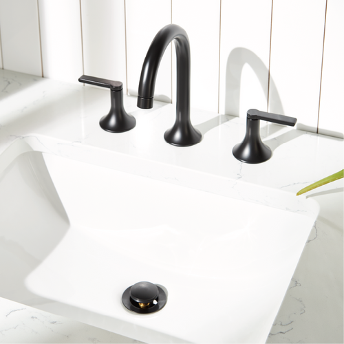Lentz Widespread Bathroom Faucet in Matte Black