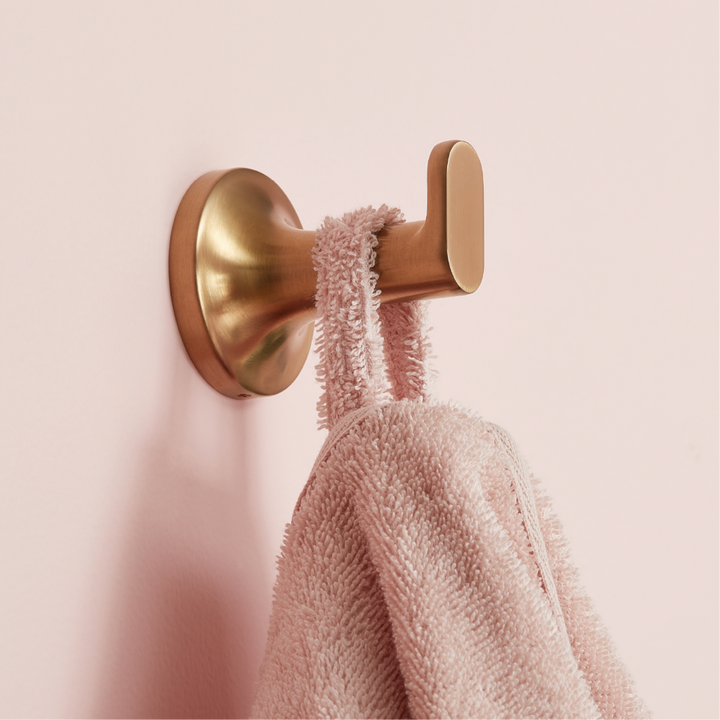 Lentz Robe Hook in Brushed Gold for kids bathroom ideas