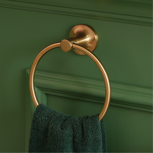 Lentz Towel Ring in Brushed Gold