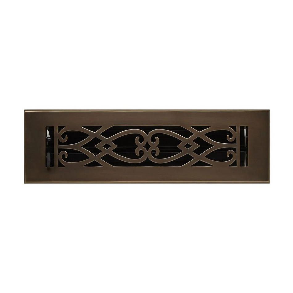 Victorian Brass Floor Register - Bronze 6"x10" (7-3/8"x11-1/2" Overall), , large image number 2