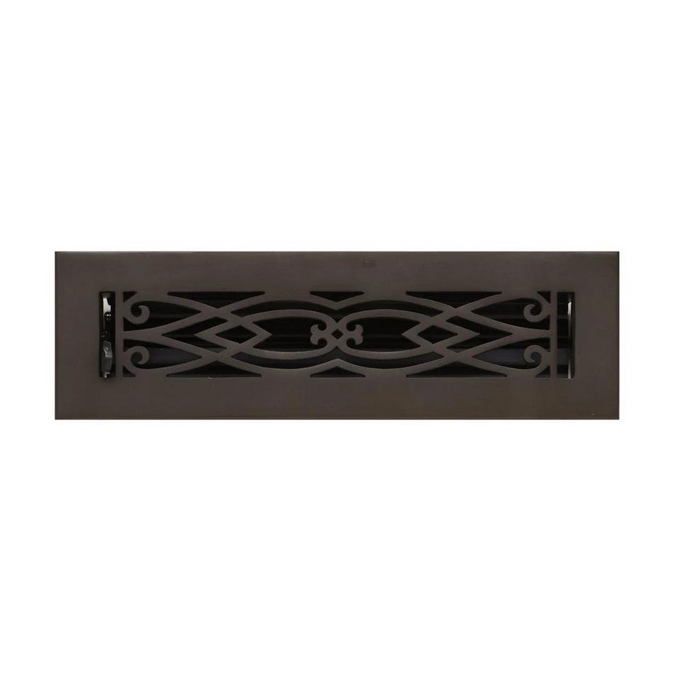 Victorian Brass Floor Register - Bronze 6"x10" (7-3/8"x11-1/2" Overall), , large image number 6